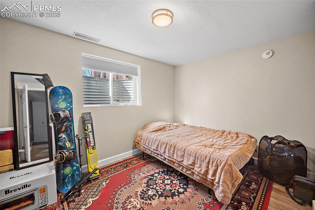 Lower-level bedroom. 