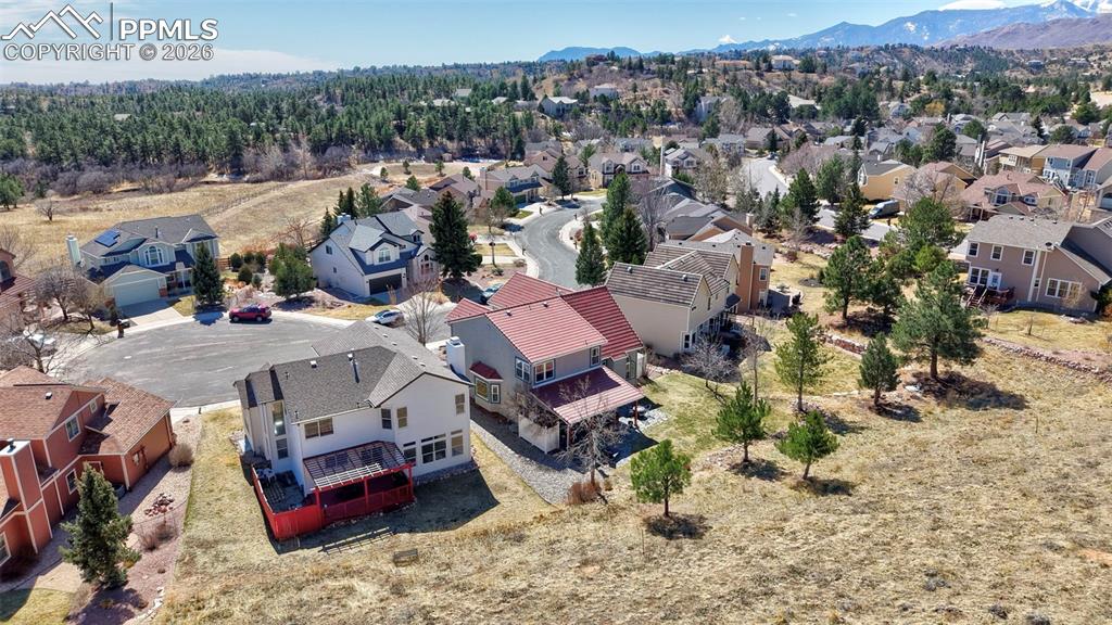 Aerial perspective of suburban area