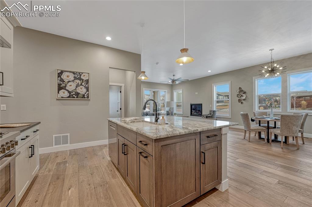 Kitchen- Island has additional storage