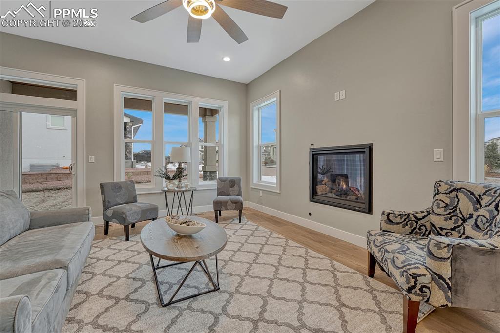 Main Level Living Room w Gas Fireplace