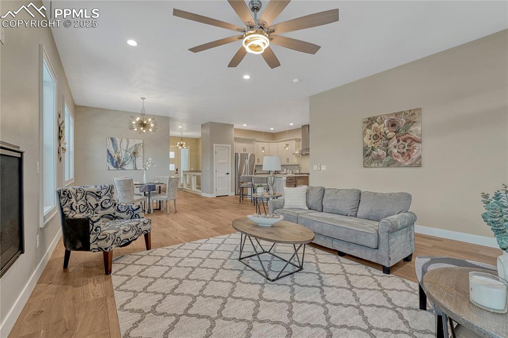 Main level- Living Room- w Ceiling Fan