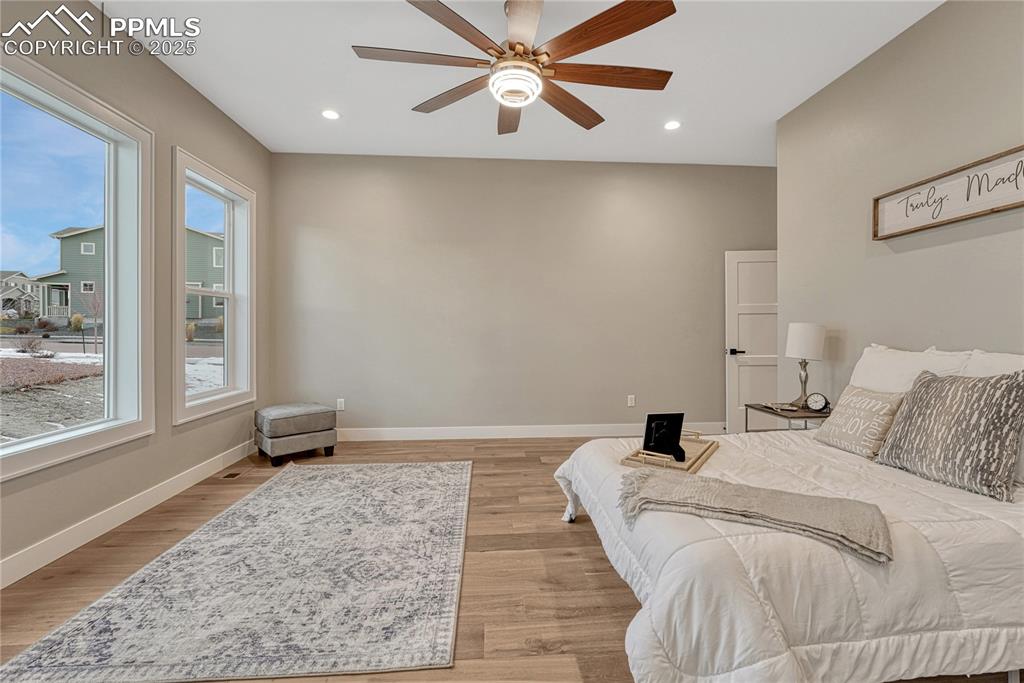 Main Level Bedroom-Ceiling Fan and lots of natural light