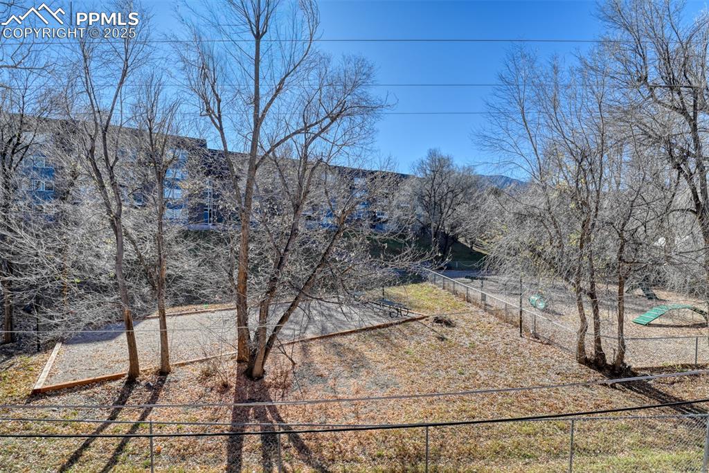 View of yard with a mountain view
