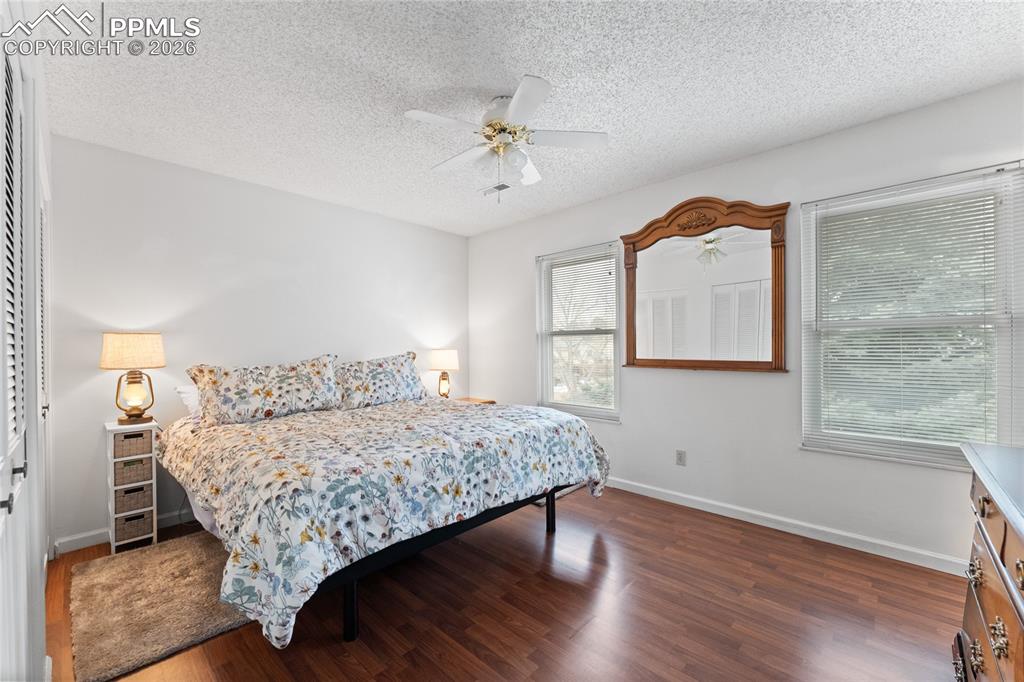 Primary bedroom upstairs with attached bath