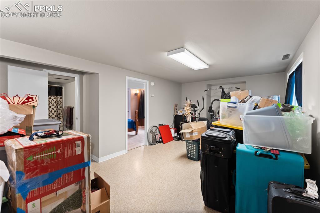 Basement family room w wet bar rough-in. Ignore the boxes, we are moving!