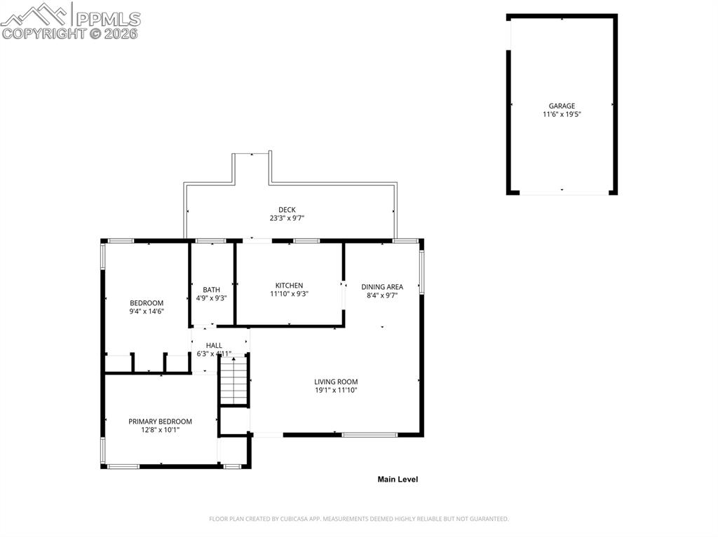 Main level floor plan