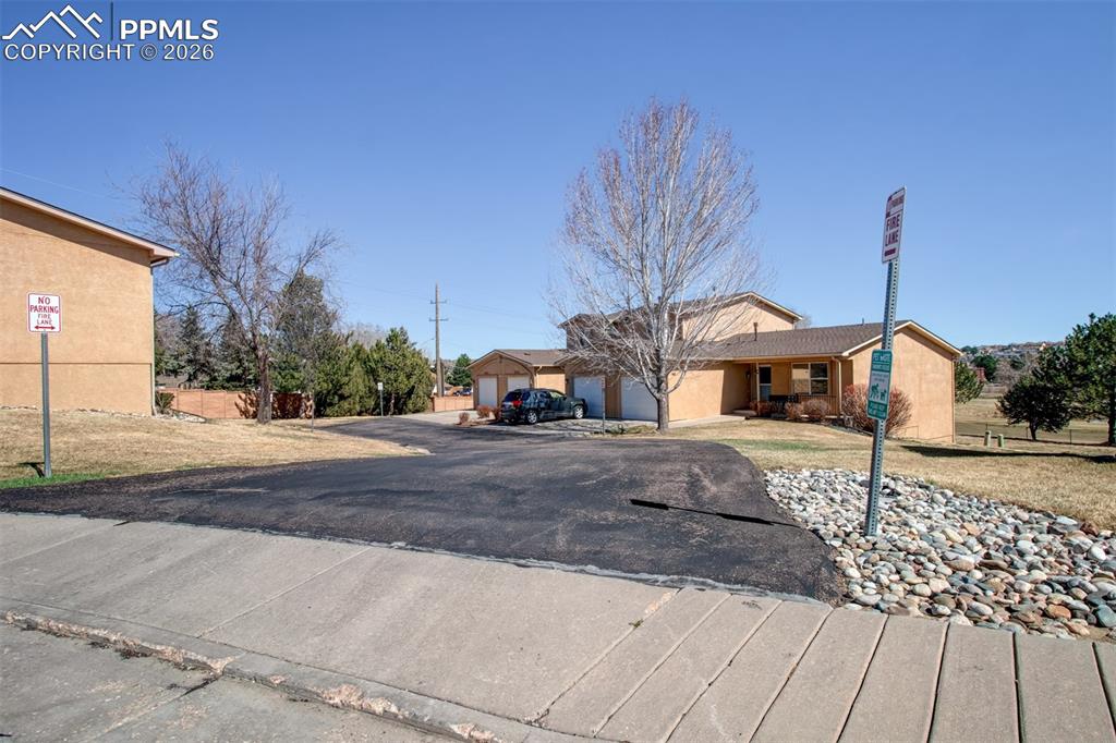Driveway to townhome