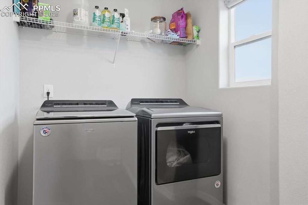 Laundry area with washing machine and dryer