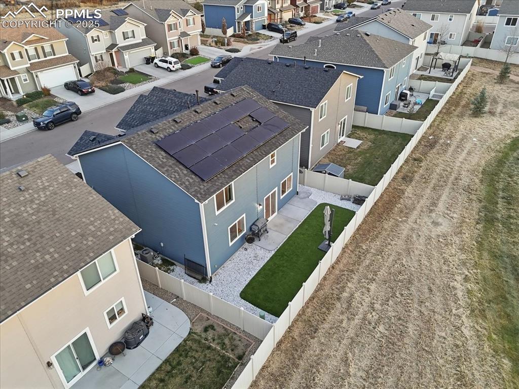 Aerial view of residential area