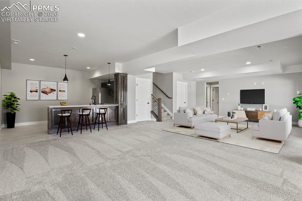 Basement. Virtually Staged