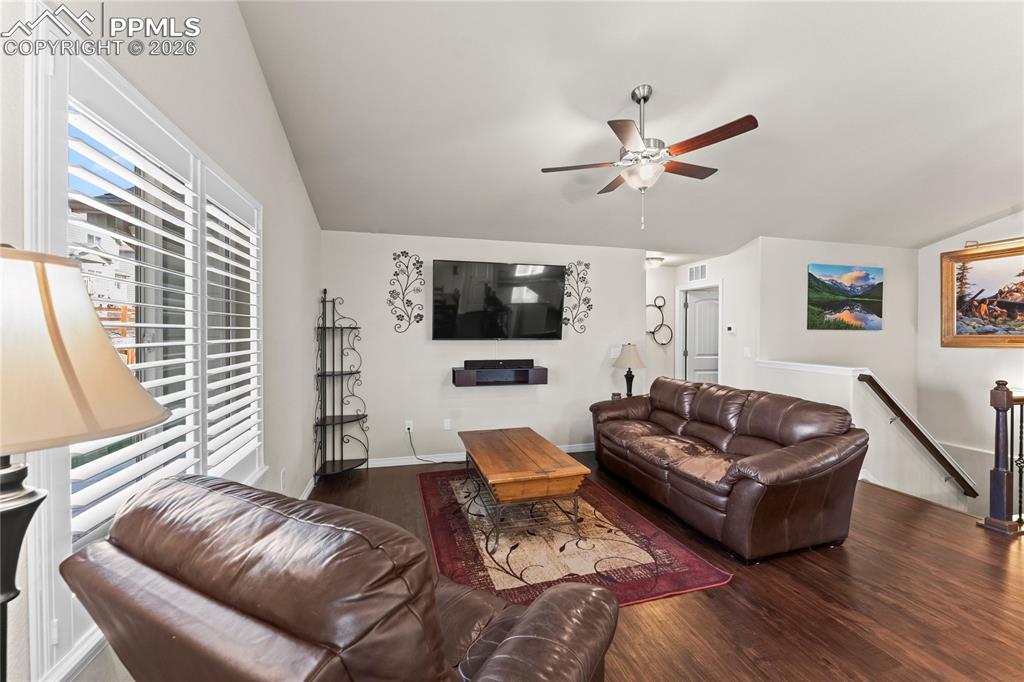Main level living room right off the kitchen
