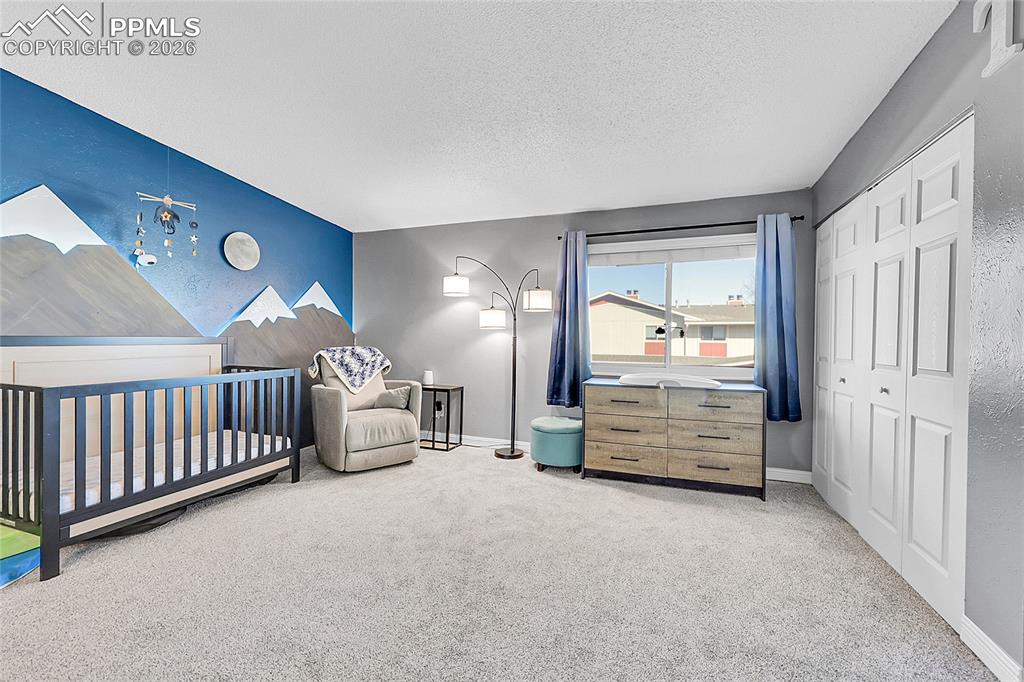 Bedroom #2 with new carpet. 