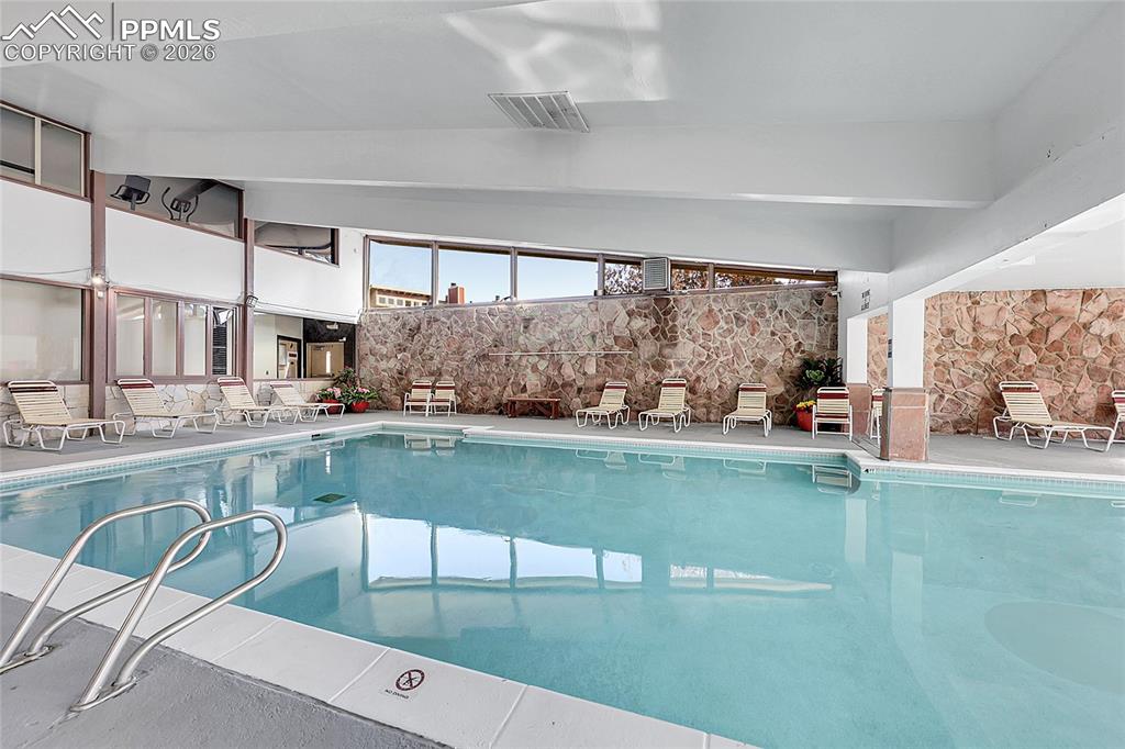 Another view of indoor pool area. 
