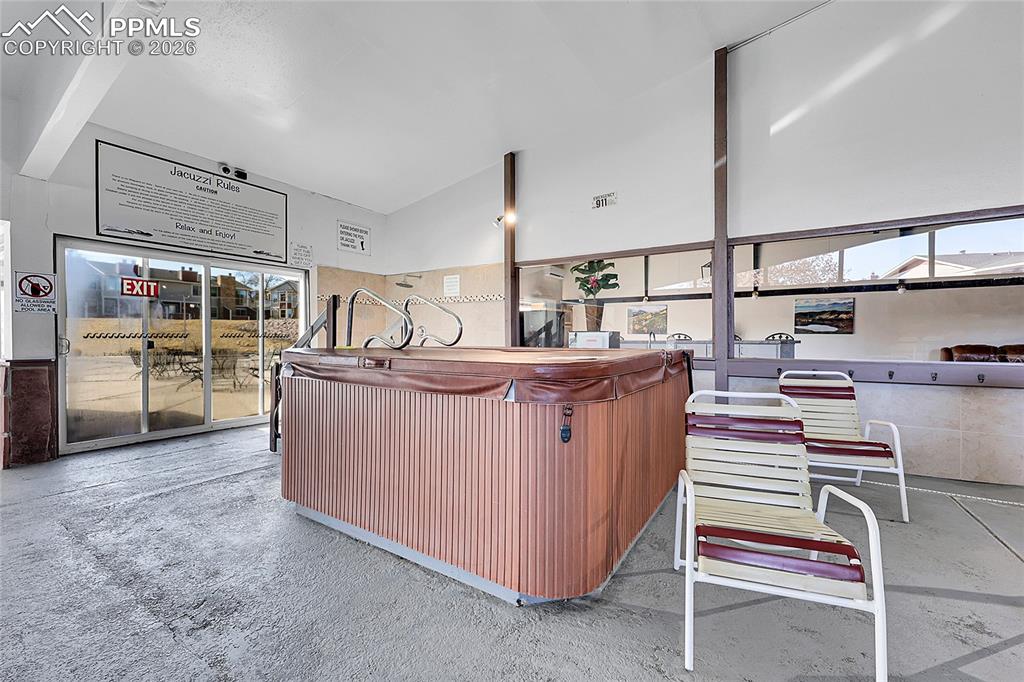 Relax in the hot tub. 