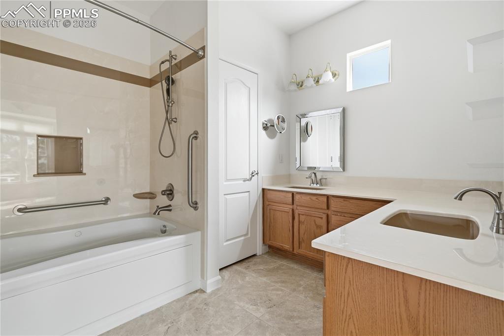 Primary bathroom with jetted tub