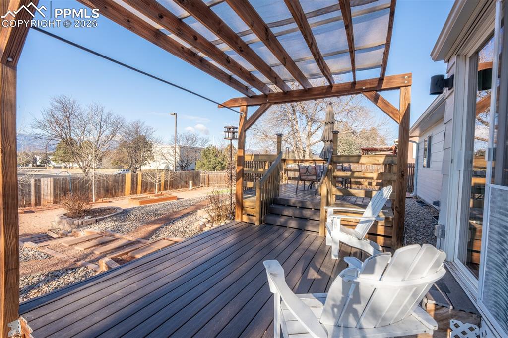 Back deck with mountain views!