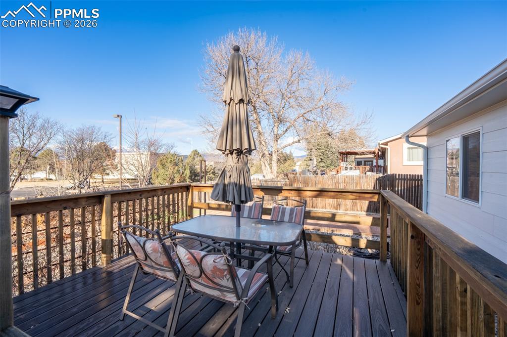 Back deck with mountain views!