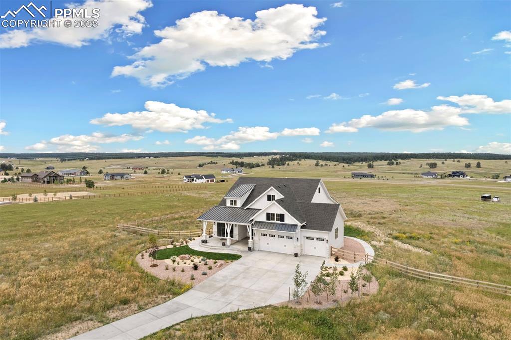 Aerial view of sparsely populated area