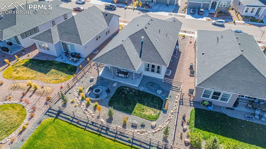 Aerial view of residential area