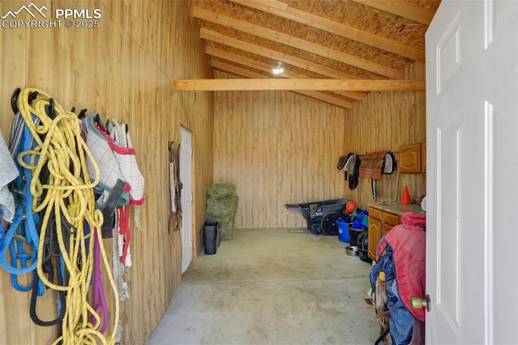 Tack room in horse stables
