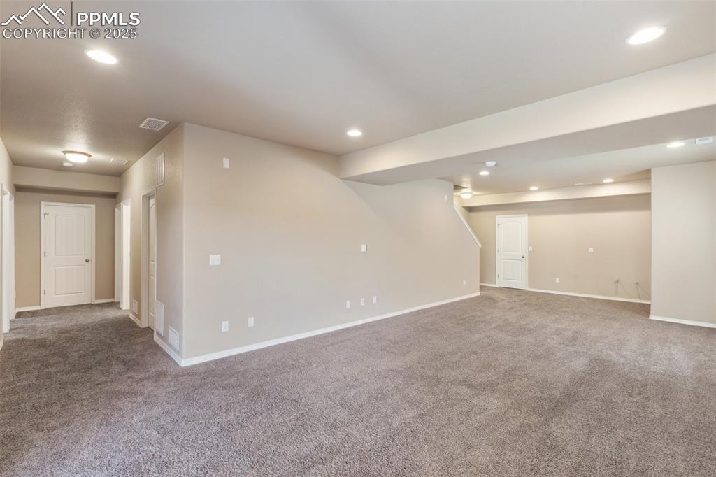  Basement Family Room - Below grade area featuring carpet flooring and recessed lighting