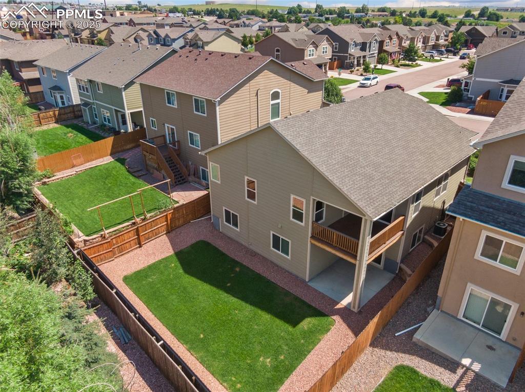 Aerial view of residential area