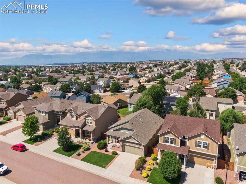 Aerial view of residential area