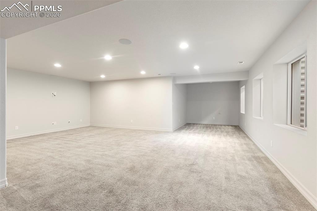 Virtually Staged lower level flex space