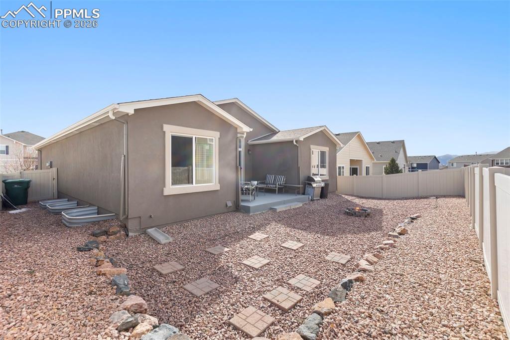 Aerial perspective of suburban area