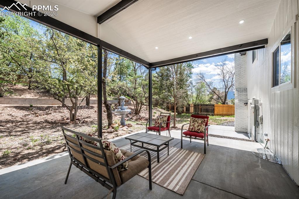 View of patio featuring an outdoor living space