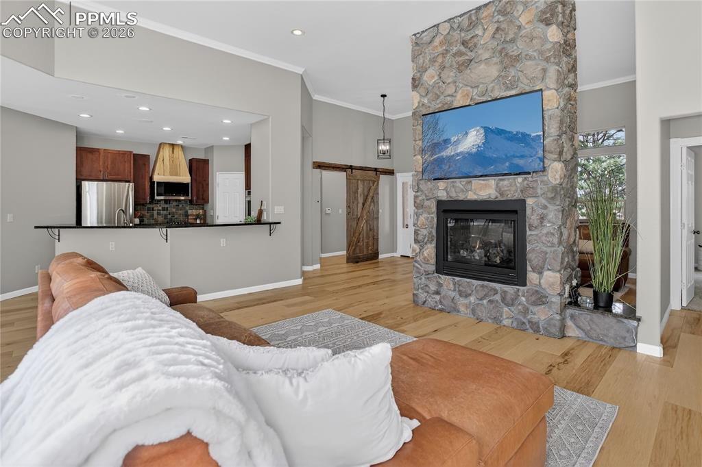 Hardwood flooring through entertainment spaces