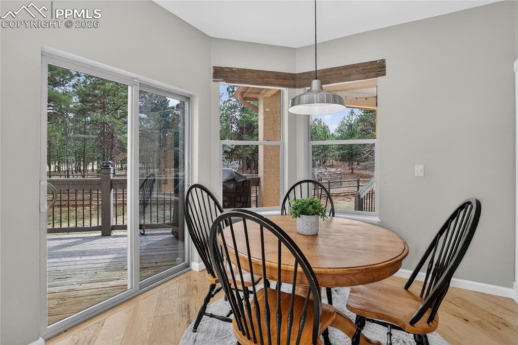 Dining nook with walk-out to deck