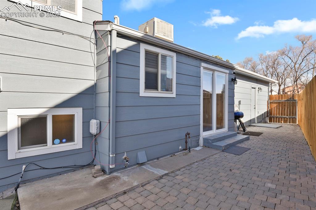 Side patio, with access to Eat-In-Kitchen