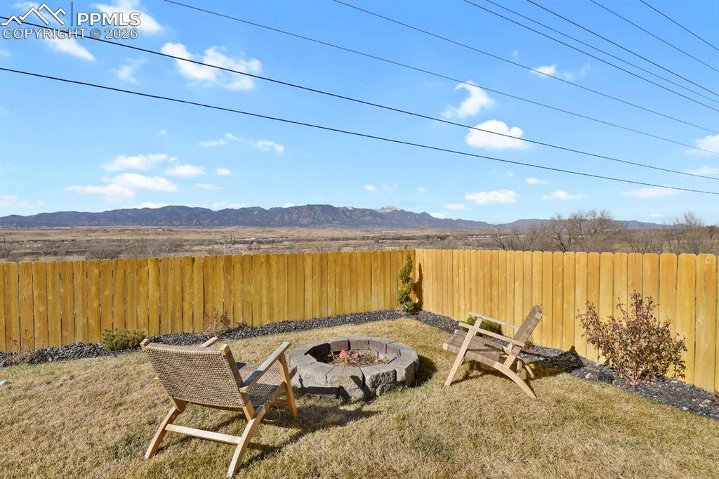 Enjoy the sunsetting behind Pike’s Peak by the Fire Pit