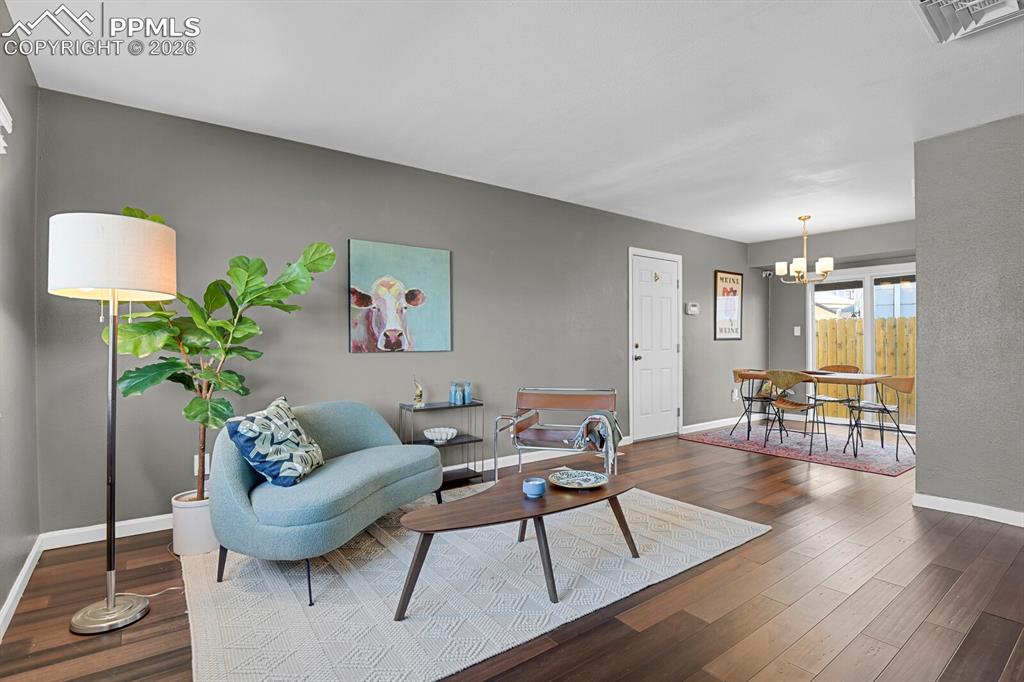 Beautifully updated Kitchen with access to a the patio and backyard