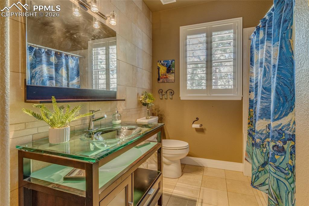 Custom full main level bathroom.