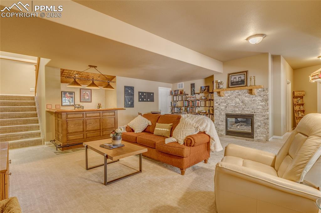 Den in the large open basement.