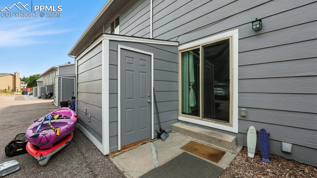 Storage shed for tools and toys.
