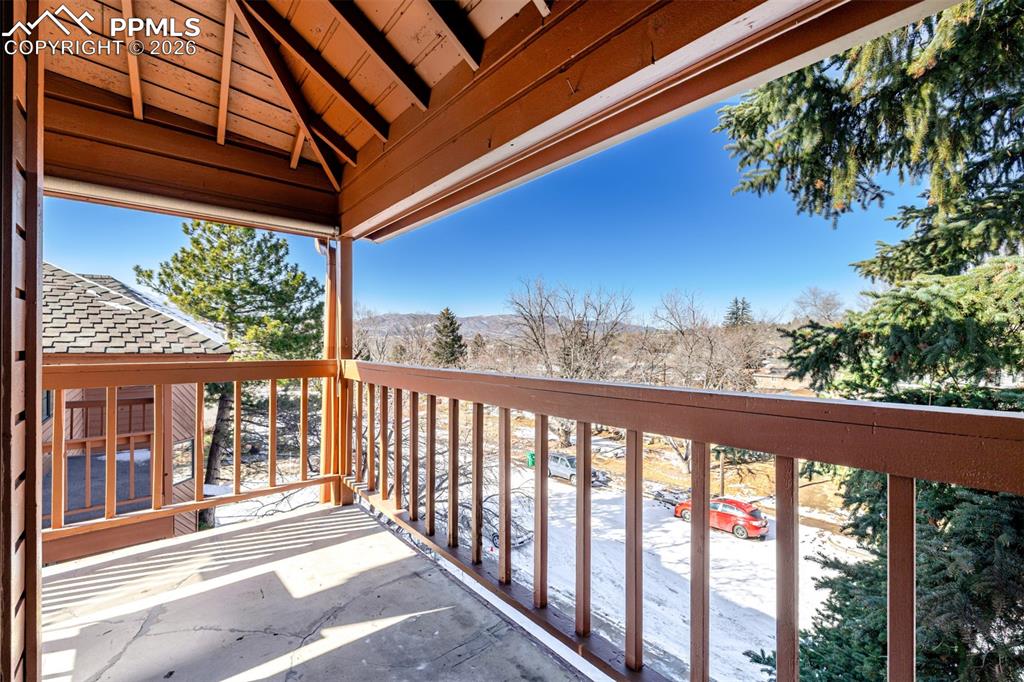 Spacious Balcony with Mountain Views