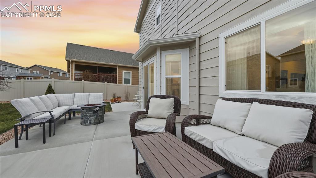 Backyard patio located off the Dining Area.