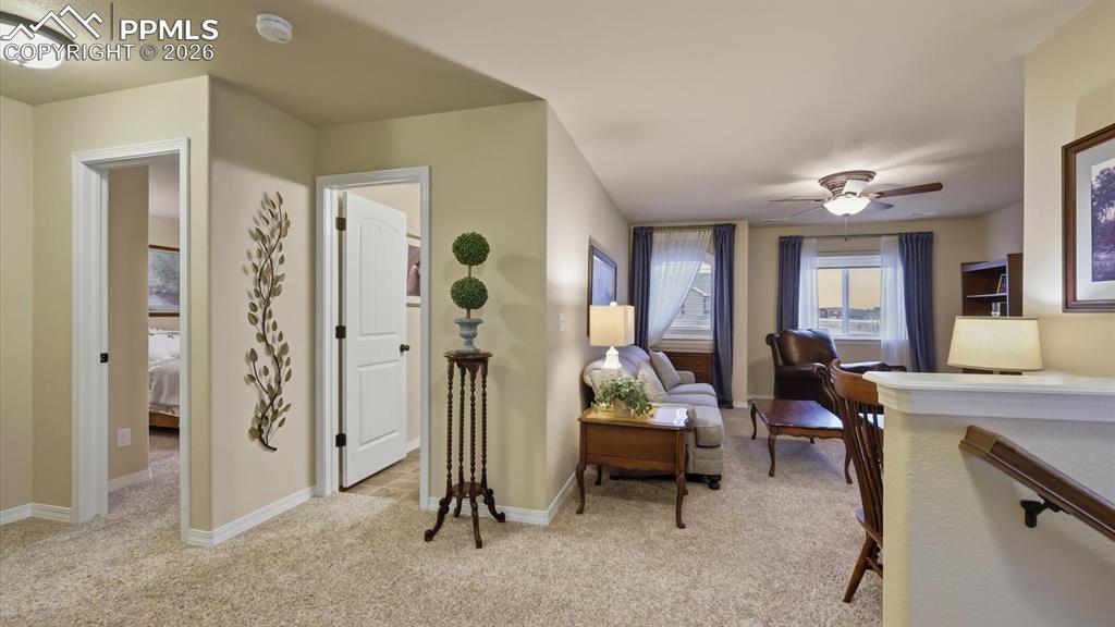 View of the upstairs landing into the upper Living Area.