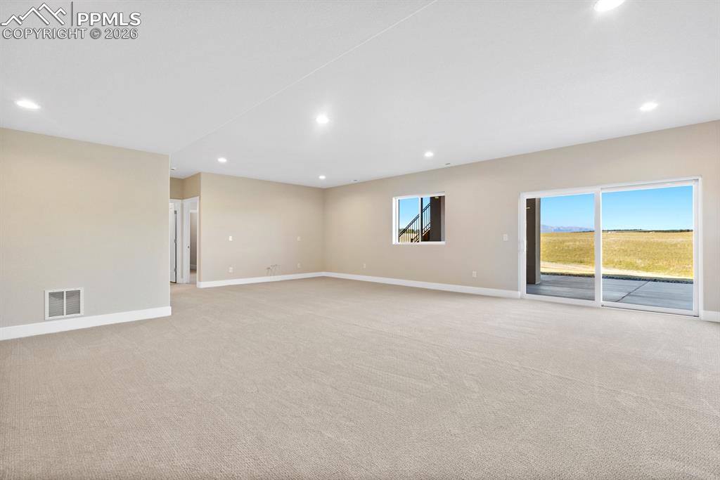 Walk out basement rec room