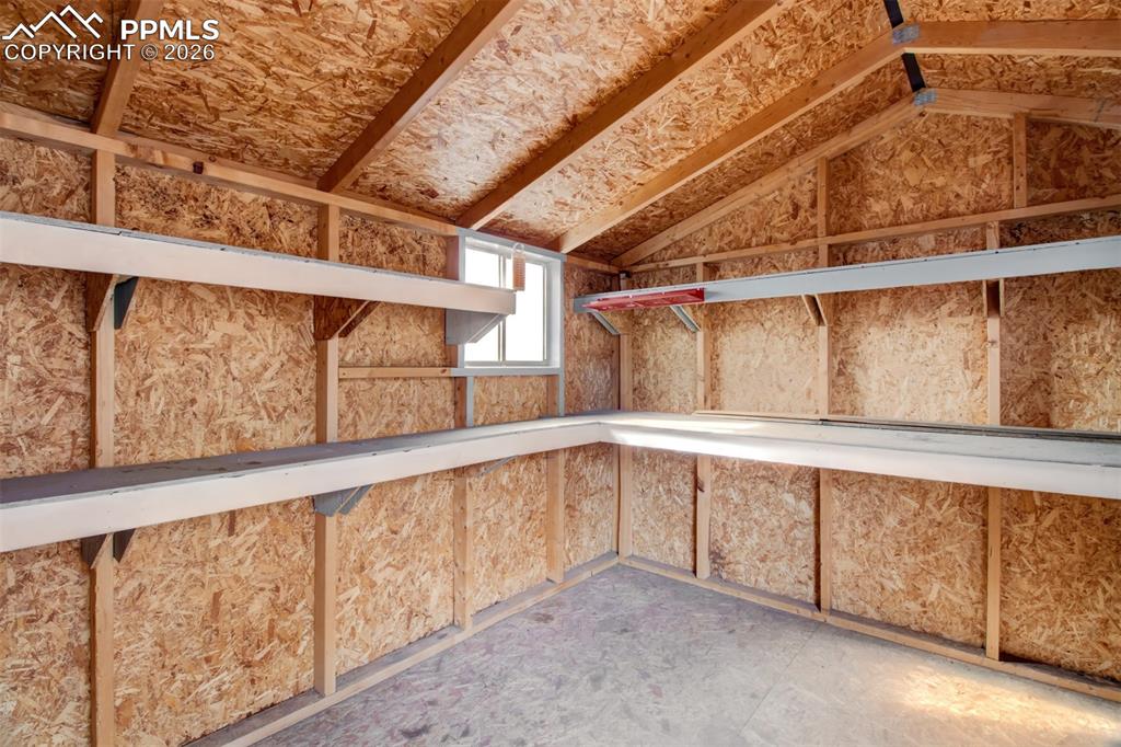 interior of one storage shed 