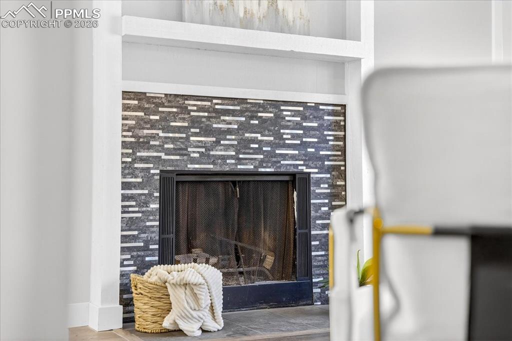 Detailed view of a fireplace