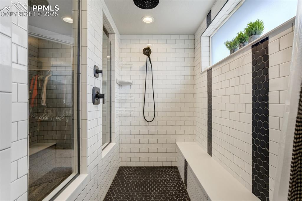 Custom primary shower with 2 shower heads
