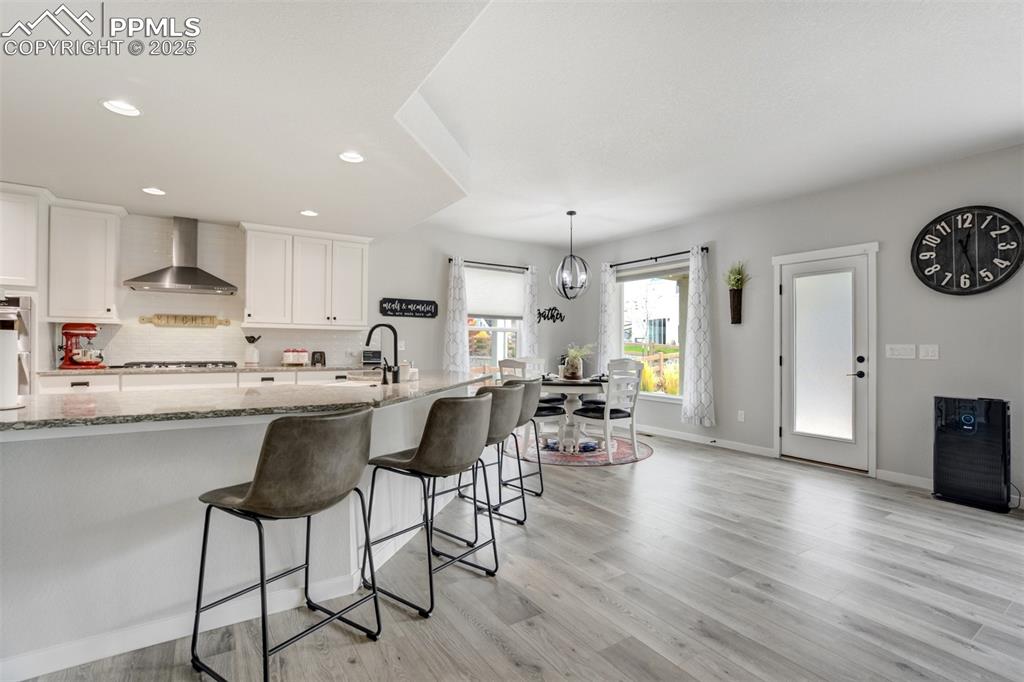 Counter seating and open floor plan