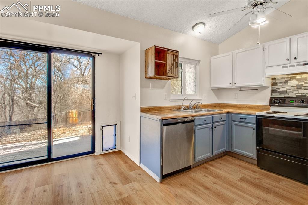 Walkout access from the dining room with built-in pet door