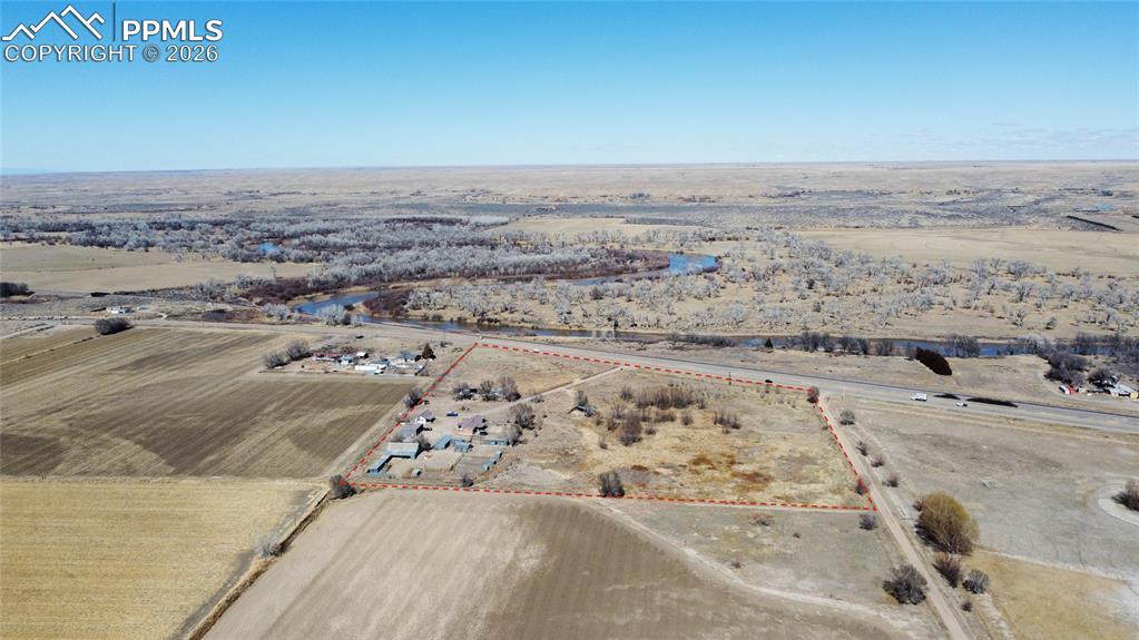 View of rural area featuring property boundaries highlighted