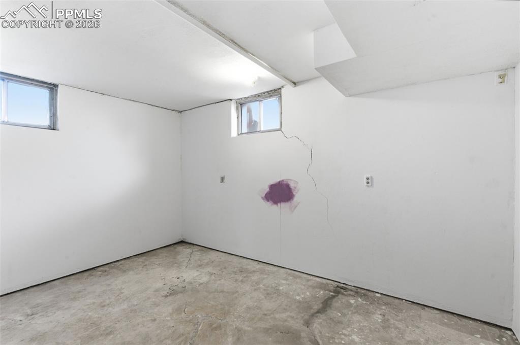 View of below grade area