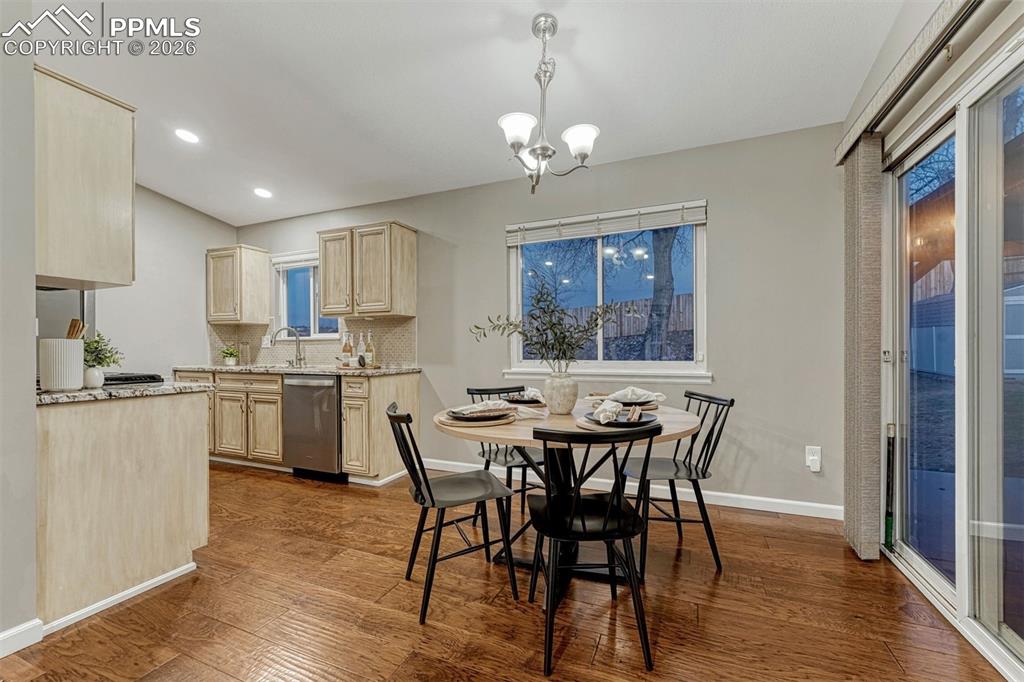 Dining room with walkout to patio